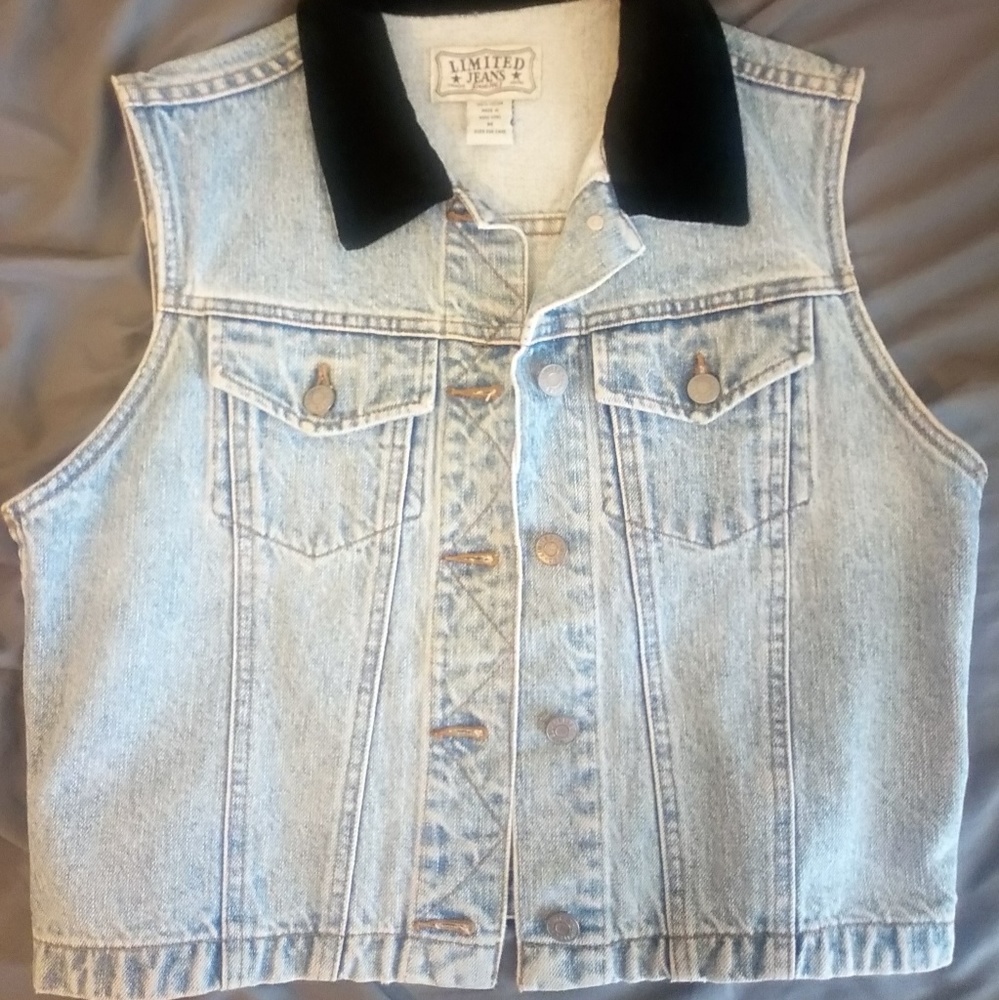 Deniem Vest Velvet Collar